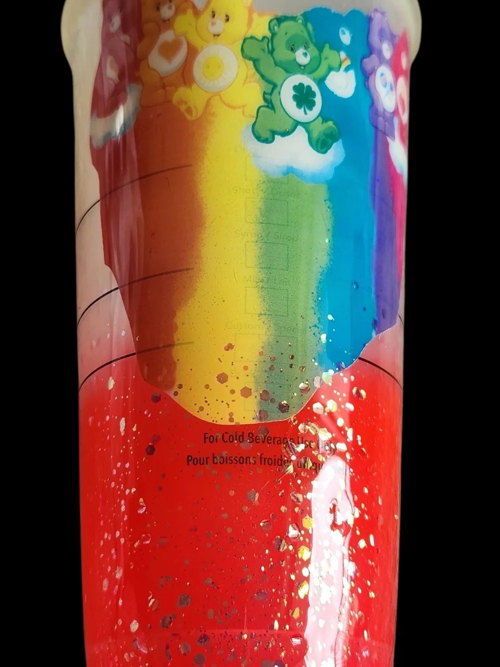 ✨ Care Bears x Starbucks Custom Glitter Rainbow Drip Y2K Kidcore Tumbler ✨